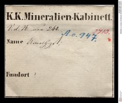 Etiketten zu Quarz (Amethyst) (NHMW-MIN-Ao947)